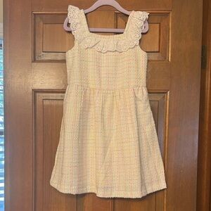 NWT Janie and Jack Multicolor Tweed Dress with Lace Collar